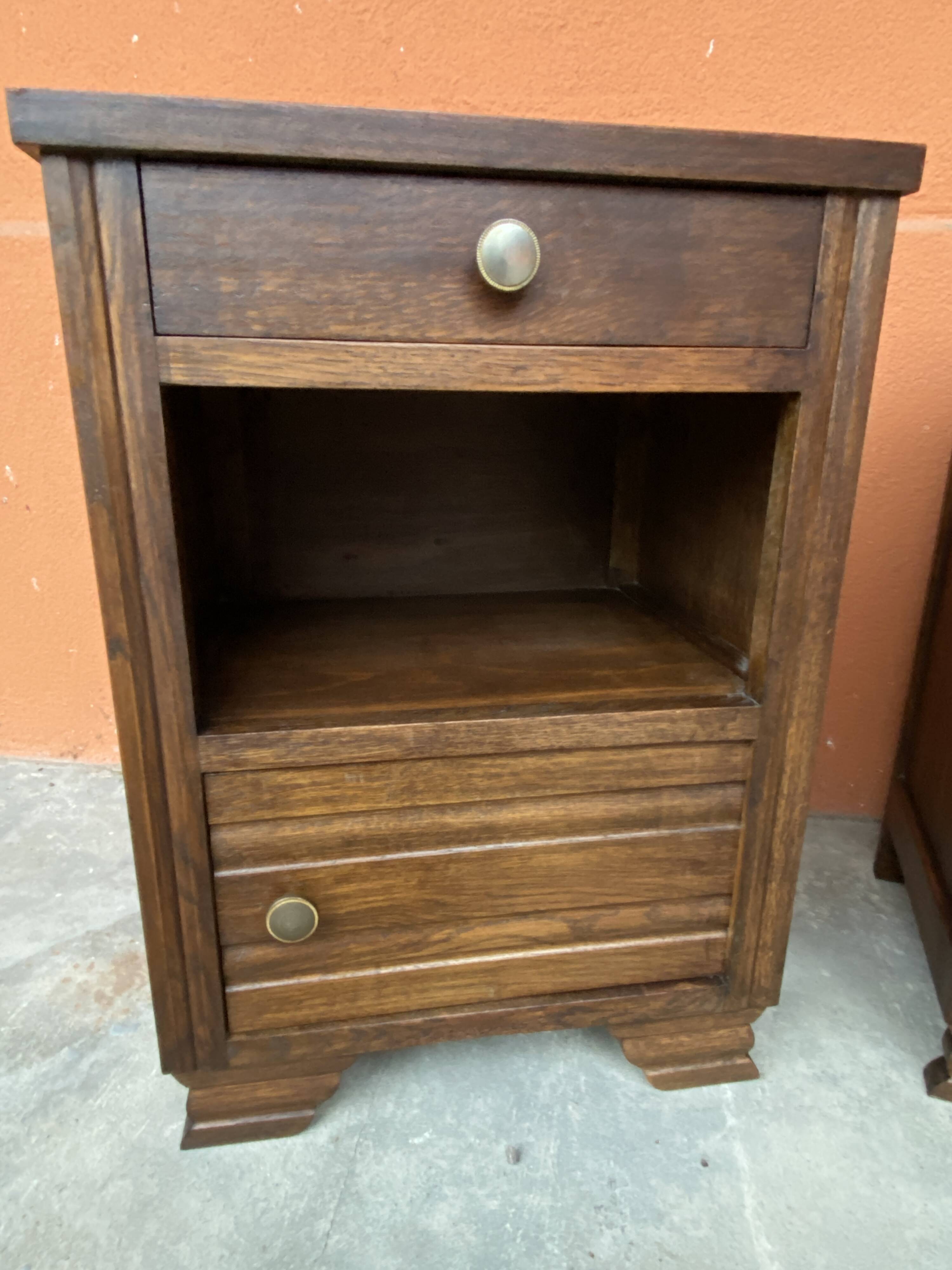 Paire de chevets Art Deco vintage 1950s