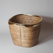 Vintage Italian style pencil holder and brass planter or basket.