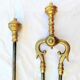 CHIMNEY ACCESSORY : CLAMP / SHOVEL / PICK in iron and brass 1 set of 3 pieces