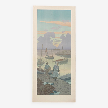 Lithographie par Henri Rivière Le Crépuscule