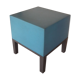 Pouf "primary", grey plastic stucture, qm foam blue trim