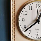 Vintage ceramic clock square silent wall clock "Quarz caramel"