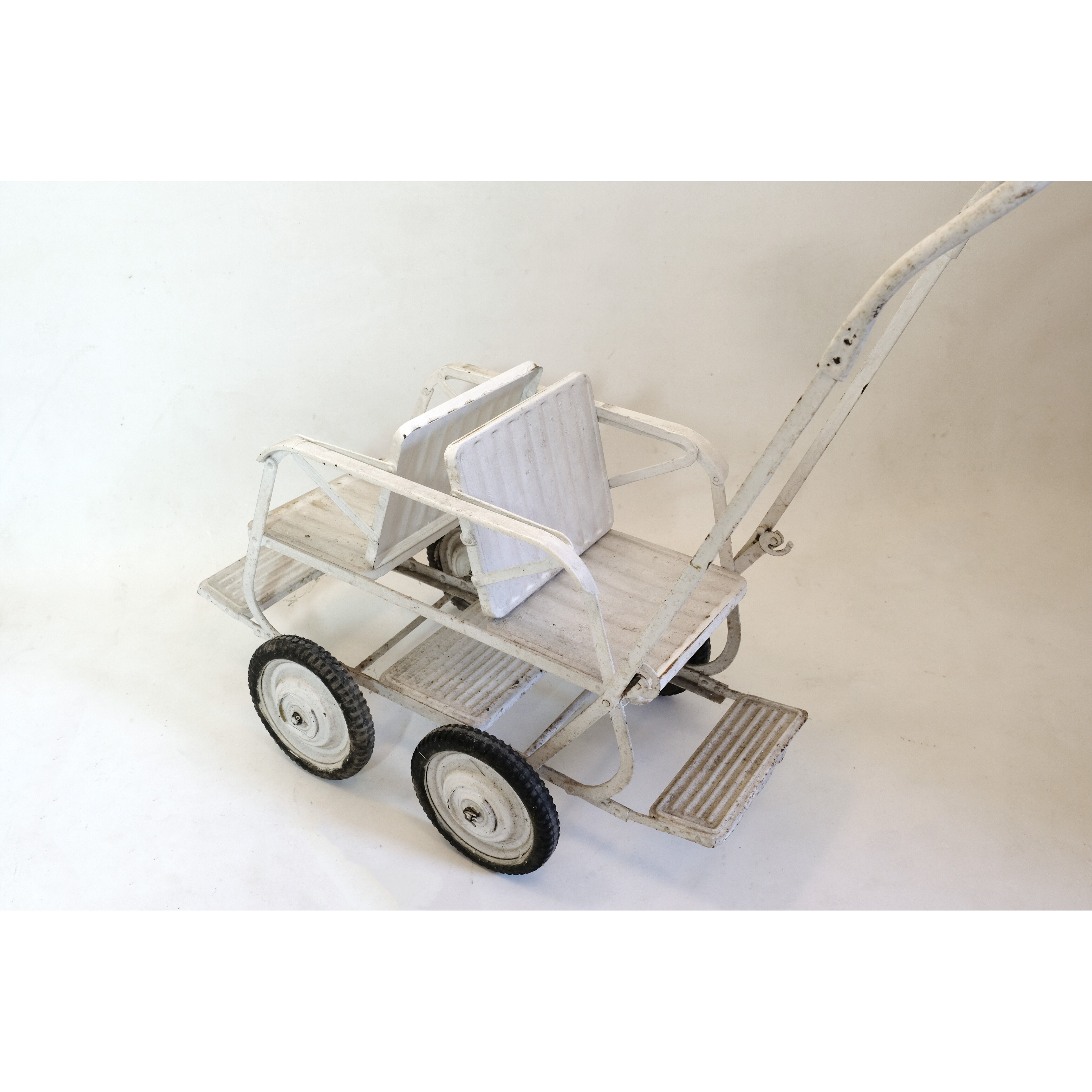 Retro modular double stroller.