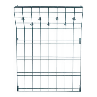 Minimalist wall coat rack in vintage wire string.