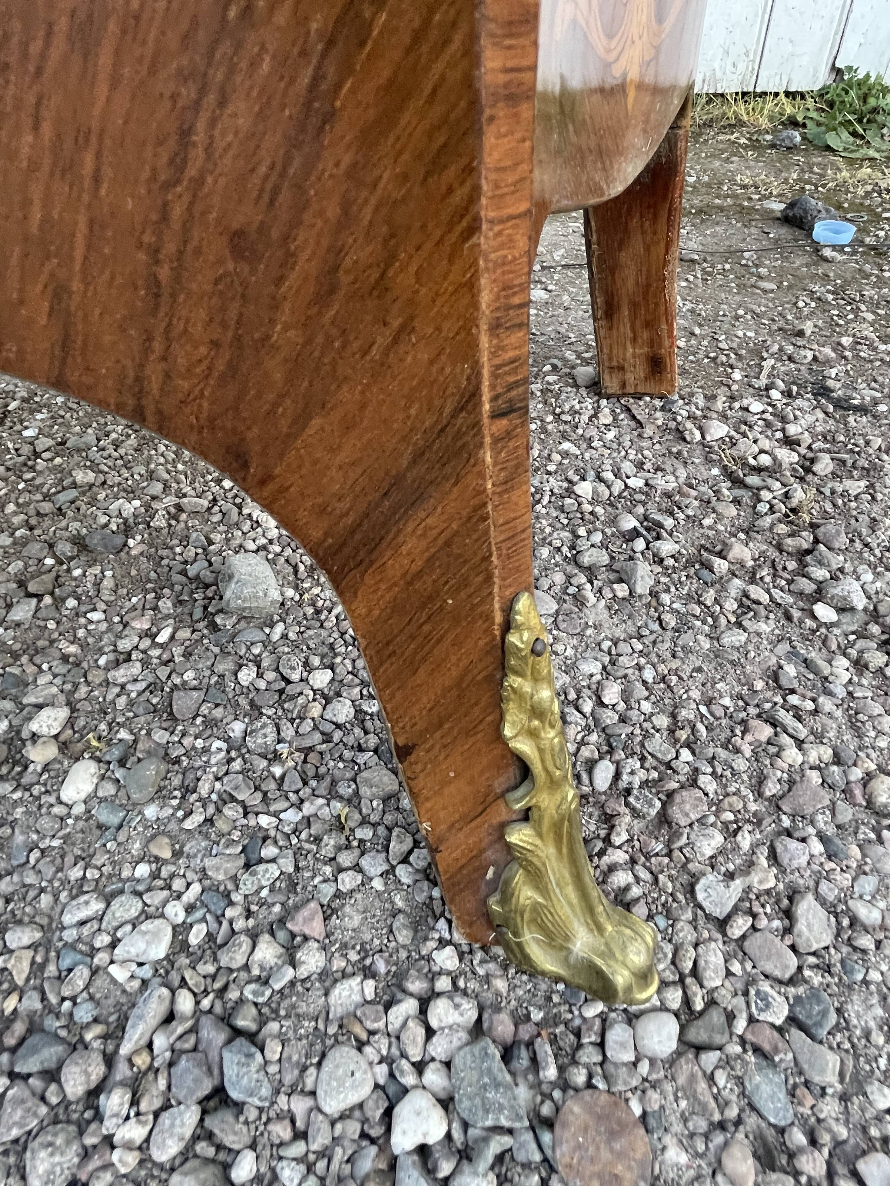 Secretary louis XV curved, varnish Martin, marquetry