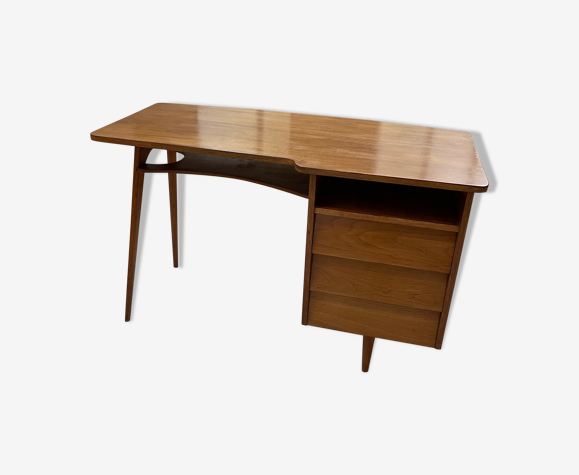Bureau chêne scandinave « boomerang »