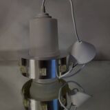 Space age hanglamp, chromé en mat glas, jaren 1960-1970