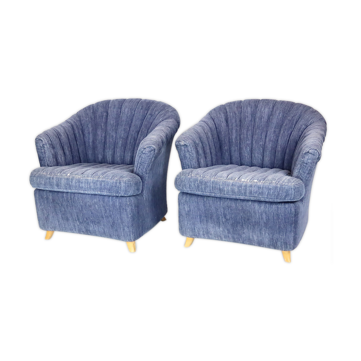 Pair of velvet armchairs "dux"