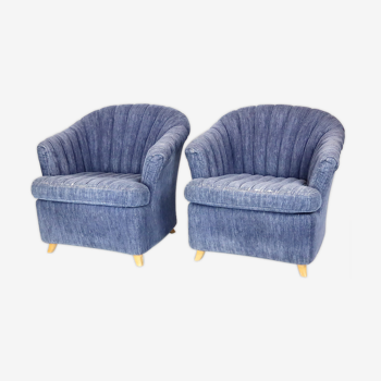 Pair of velvet armchairs "dux"