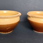 2 antique stoneware bowls