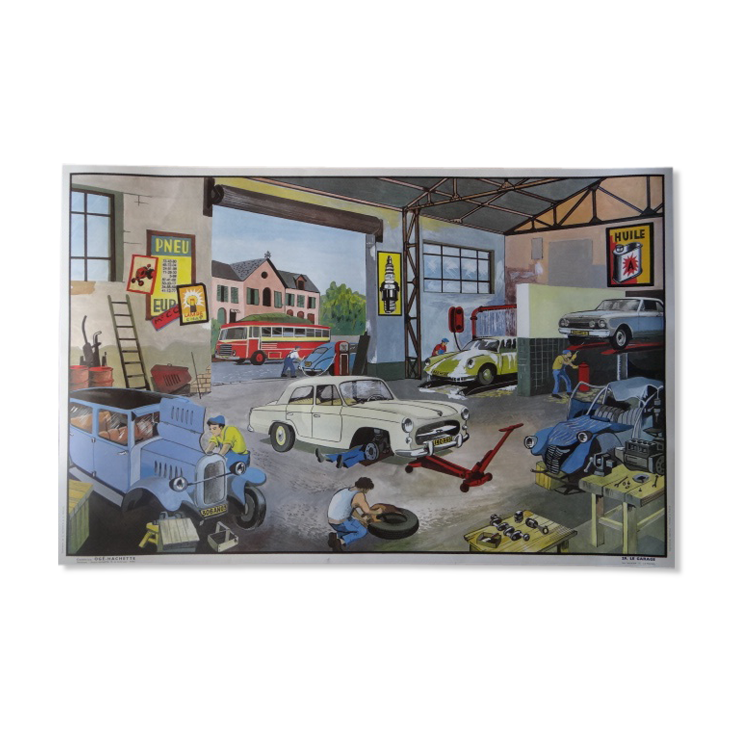 Affiche Scolaire Ogé Hachette N°32 - Thème "Le Cirque" & "La Chambre D'Enfant" - Années 60, Bon état