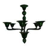 Contemporary Murano Glass Chandelier in Art Deco Style Decorated in Translucent