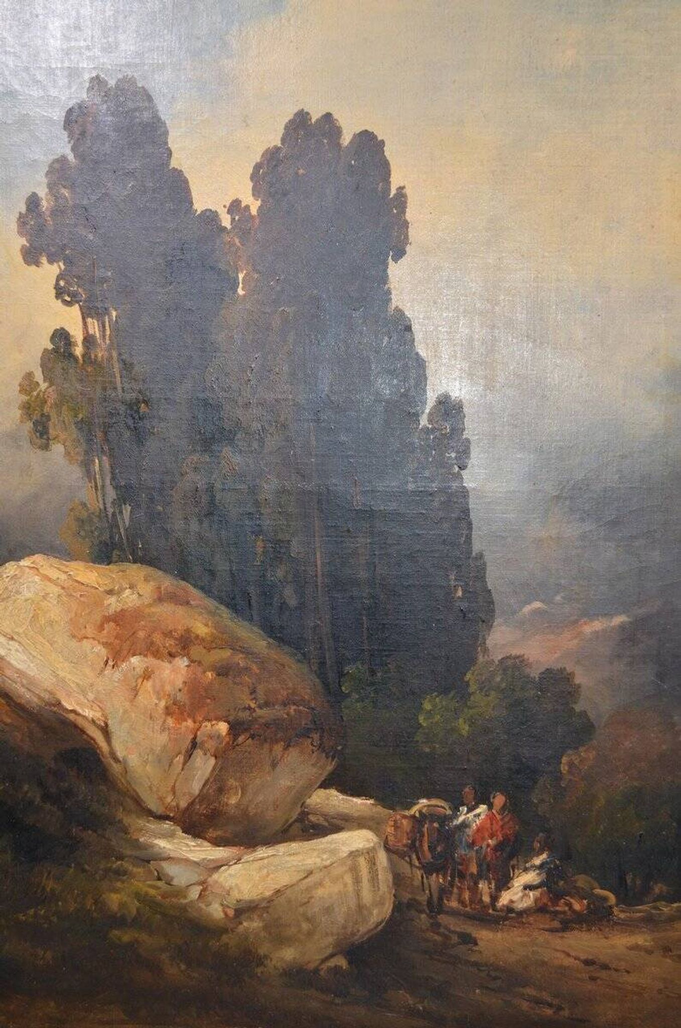 The convoy at the foot of the rocks, 1800s, oil on canvas.