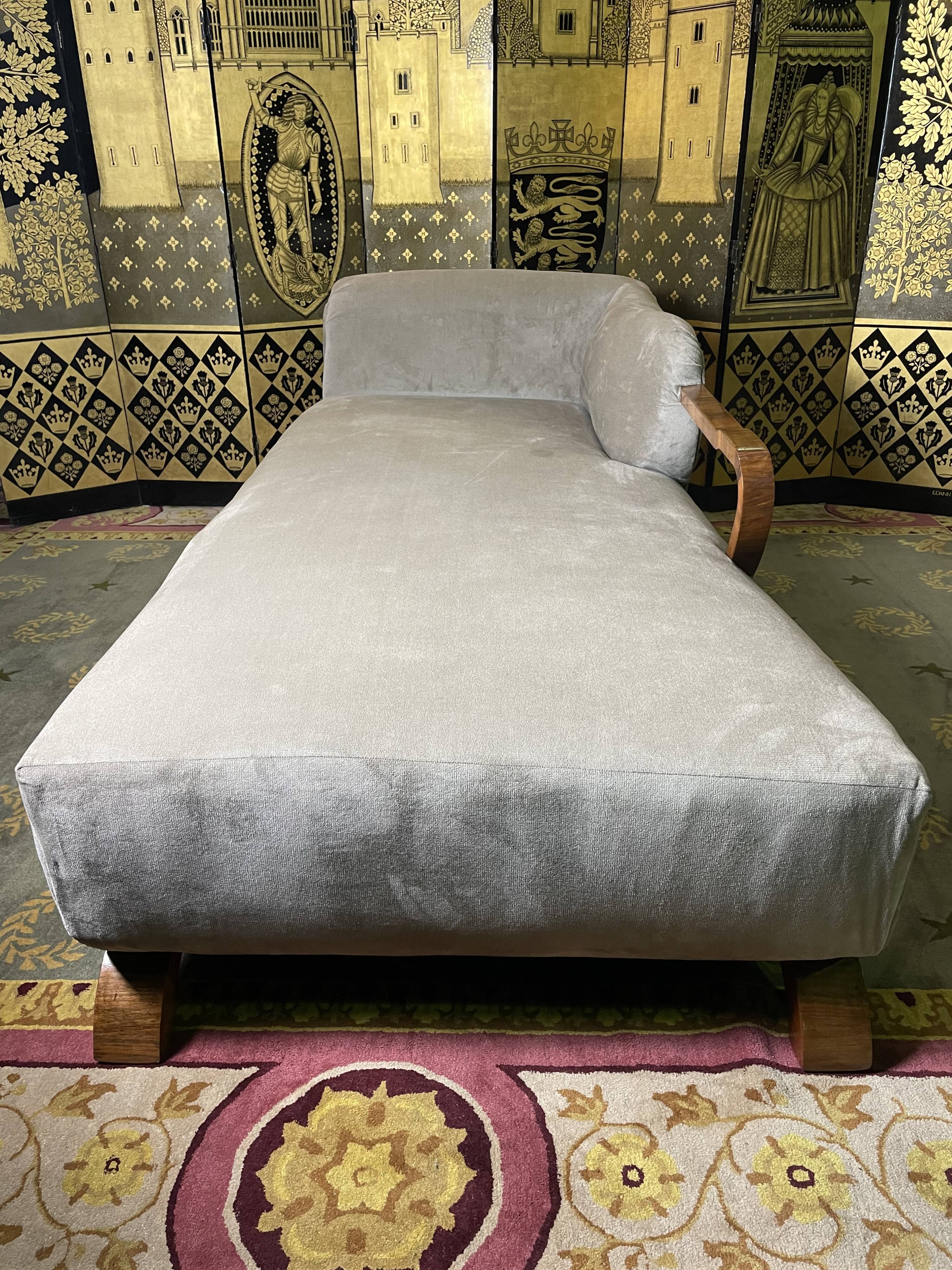 Art Deco era meridian in taupe velvet