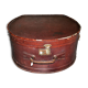 Hat box - Vintage hat box in burgundy brown leather 46x52