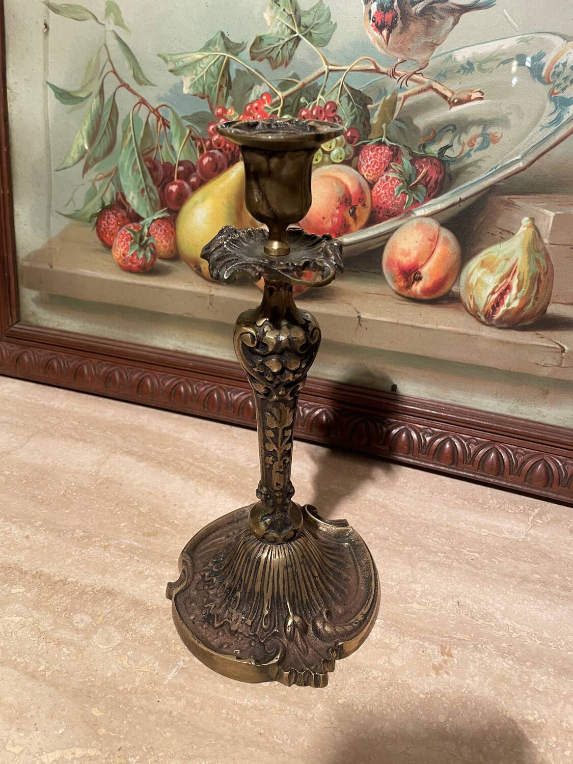 Bougeoir en bronze art déco