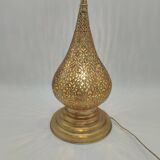 Hand-drilled copper lamp