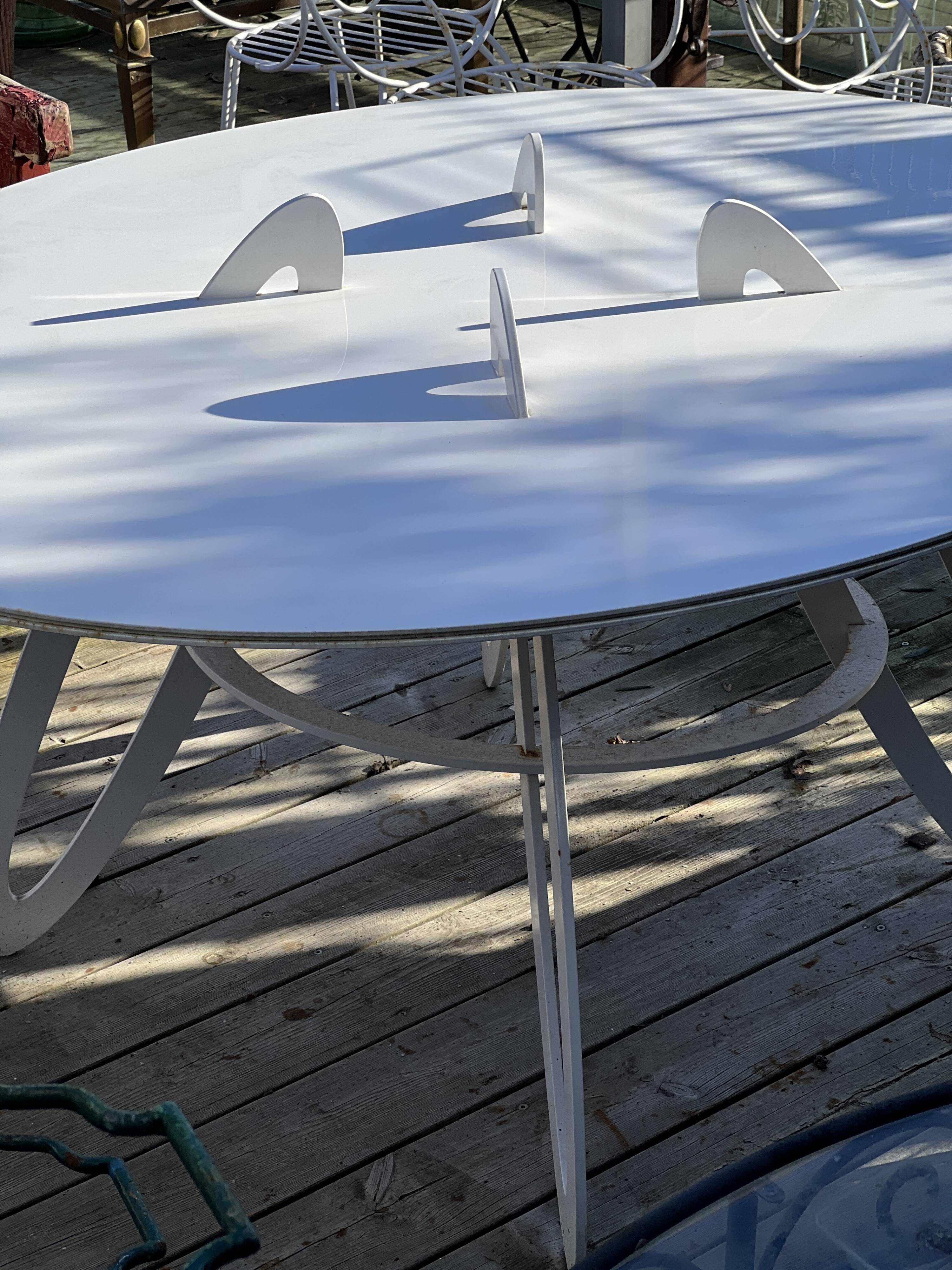 White metal table