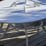 White metal table