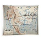 Carte scolaire Rossignol USA URSS, années 60