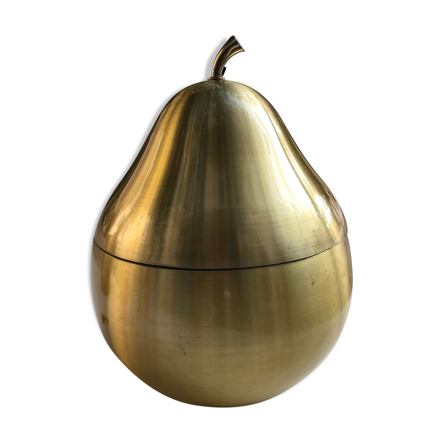 Golden pear-shaped ice bucket signs Novo industries Australiia 1970