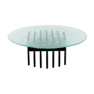 Sculptural glass coffee table by Heinz Lilienthal 1970, Germany