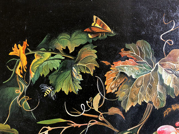 Binj. Oil on canvas XXth, still life signed and dated 04.96