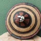 Lot de 3 chapeaux de paille et cuir, peuple Peul, Mali