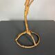 Large midcentury rattan wicker flower table lamp, 1960s