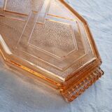 Set of two orange glass trays