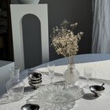 Small glass ball vase with diamond points H15