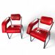 2 chaises en cuir rouge par Eileen Gray pour Alivar