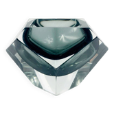 Cendrier/Vide Poche en verre facetté en forme de diamant Sommerso par Flavio Poli pour Seguso, Italie