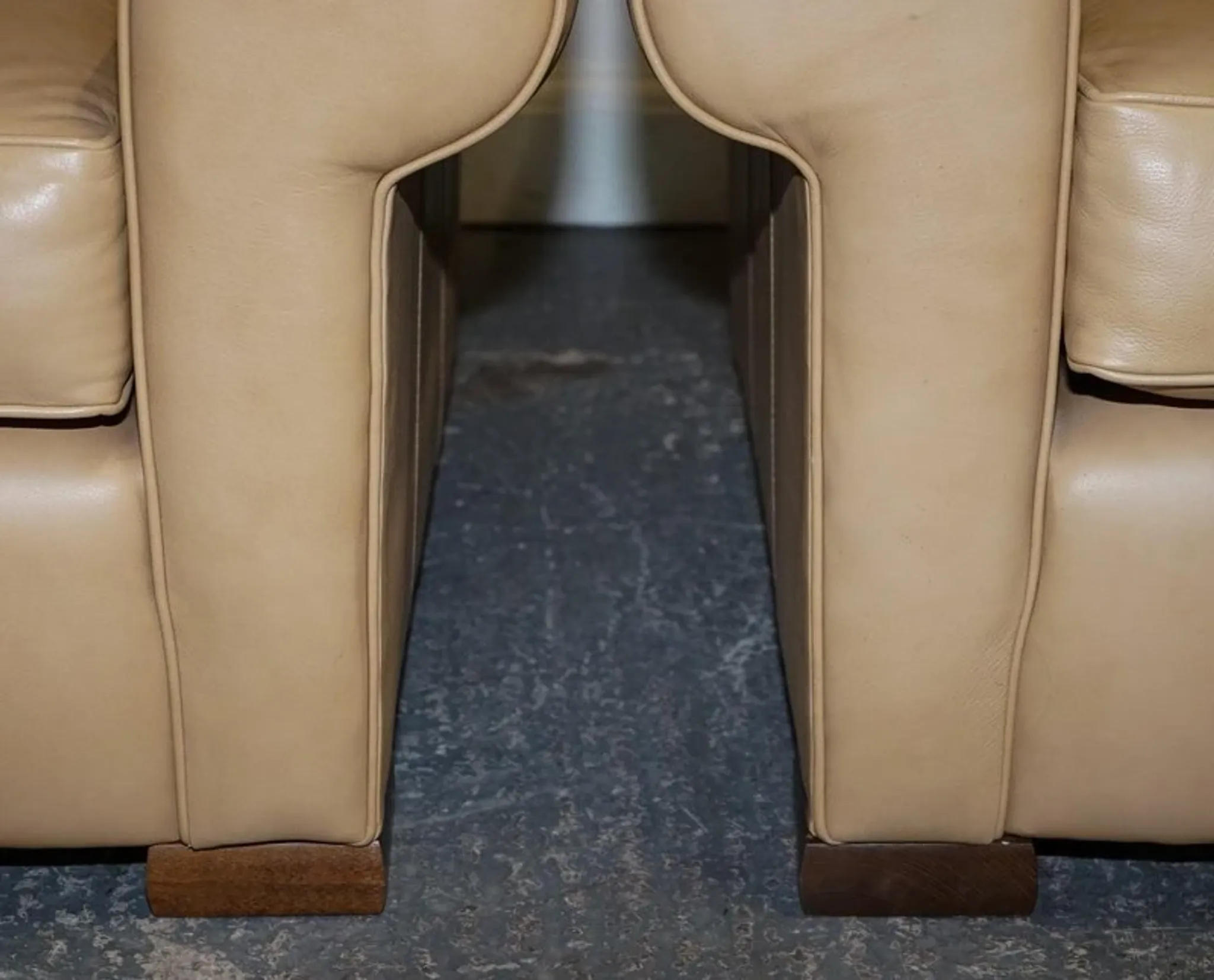 Brown Leather Latte Armchairs by Multi York England, Set of 2