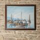 Oil painting on canvas Fishing port in Africa signed Raymond Lafaille