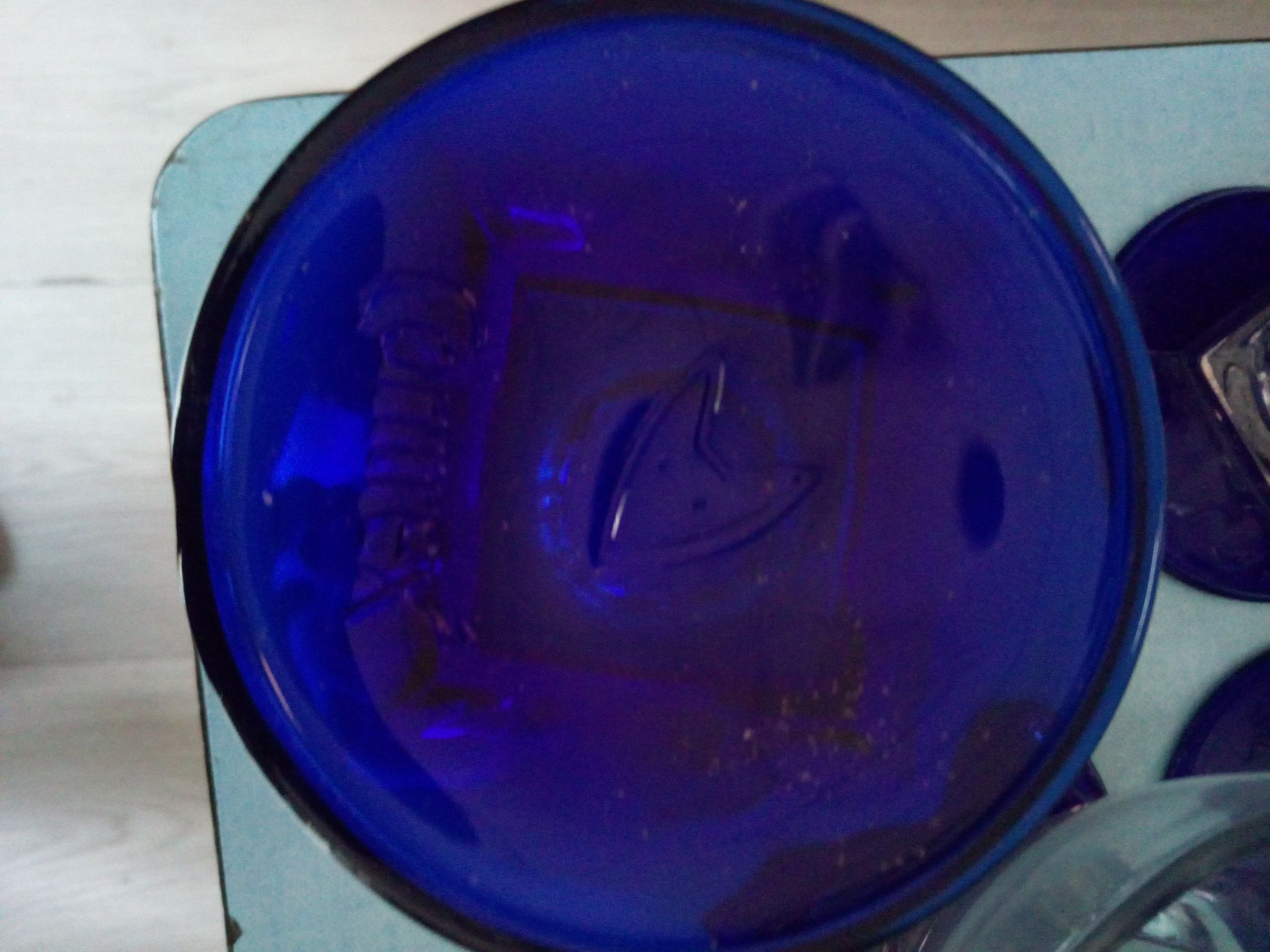 Lot de 6 verres pied bleu