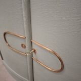 Vintage glass-fronted cabinet, bookshelf.