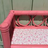 Pink rattan shelf