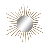 Vintage sun mirror, 1960 gold metal - 60cm
