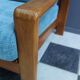 Teak and Green fabric Danish 3 seat sofa 1960s