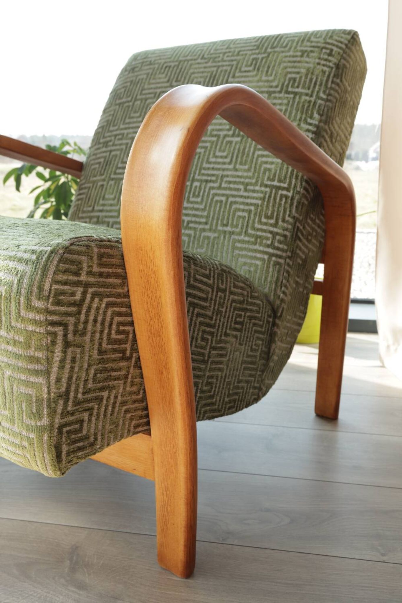 Classic vintage armchair by A. Kropacek and K. Kozelka, Czechoslovakia, 1950s