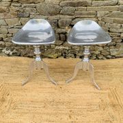 Pair of aluminum stools