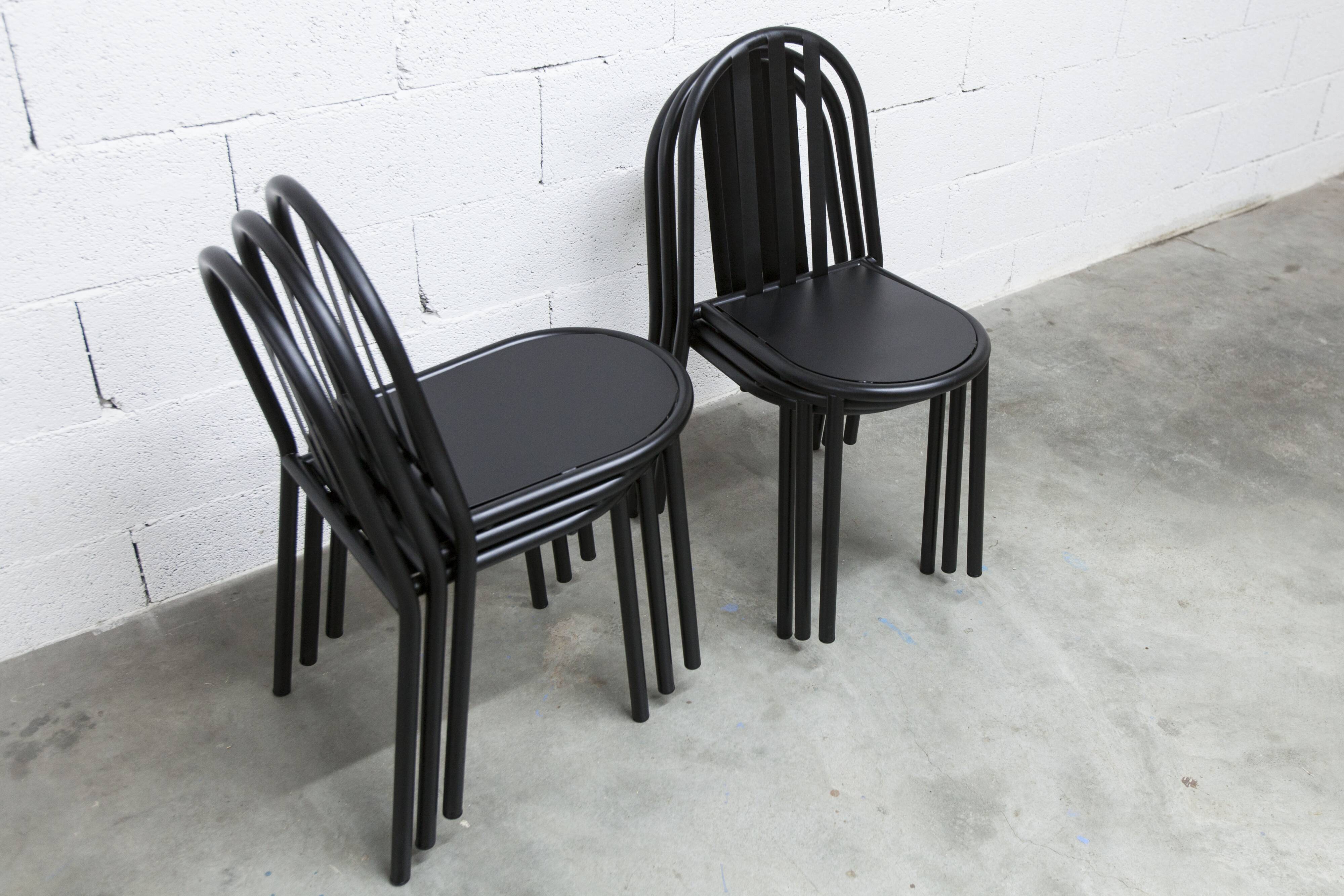 Set of 6 "202" model chairs by Robert Mallet Stevens 1980