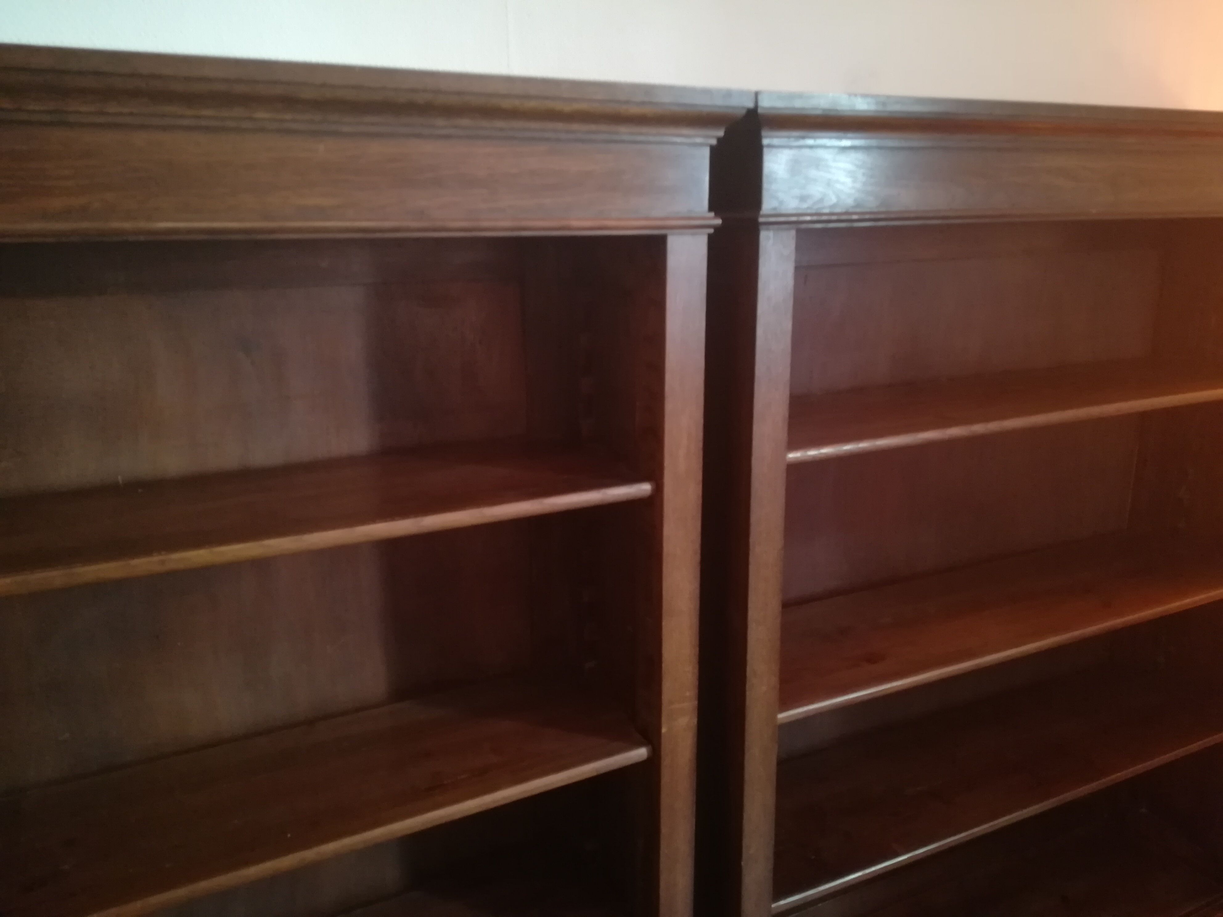 Pair of solid oak library