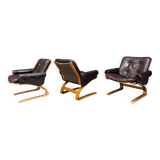 Elsa & Nordahl Solheim Kengu armchairs, set of 3 - 1960s