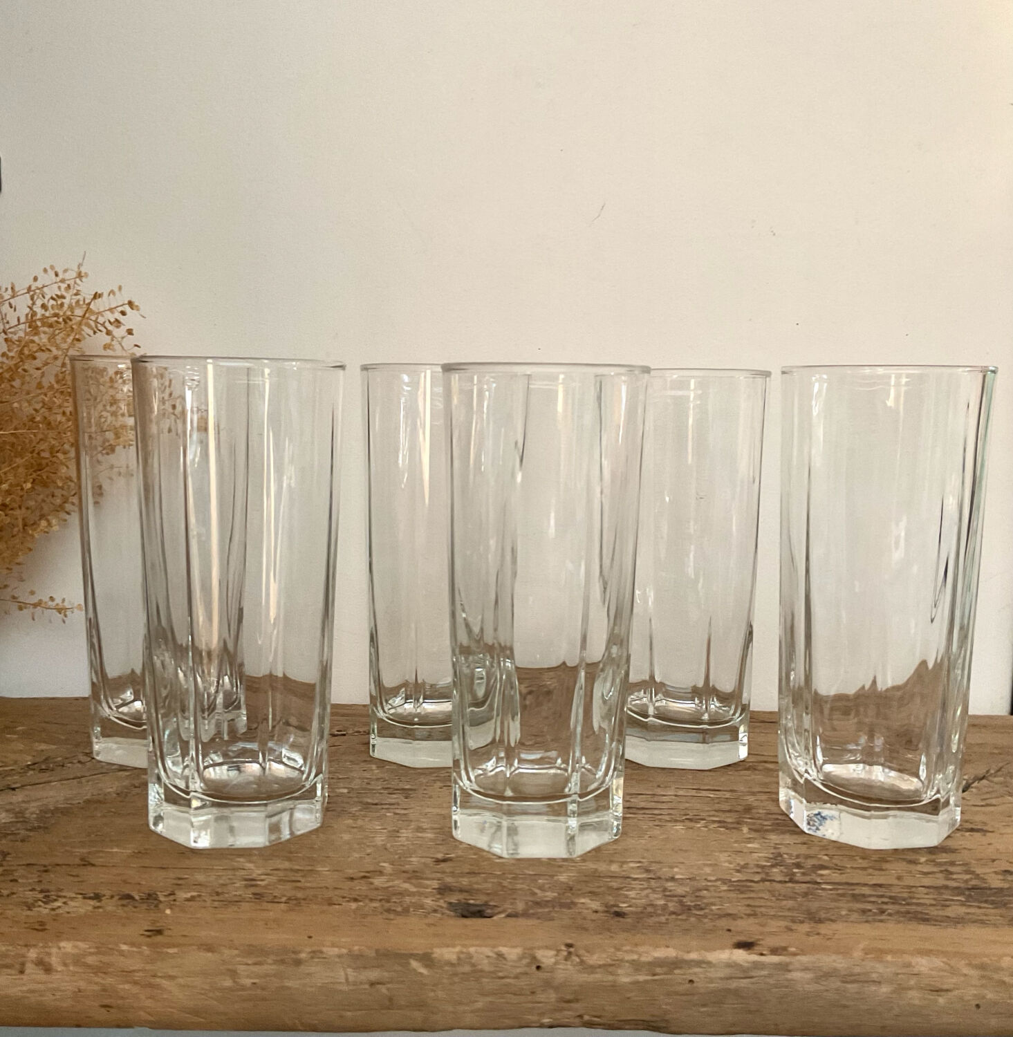 6 “Octime” long drink glasses LUMINARC France 