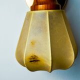 Pair of articulated "Cocoon" wall lights, resin and pine, Italy, 1970