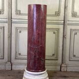 Pink marble column on a Carrara white base circa 1880