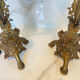 Pair of church candelabra - 19th century - in bronze and brass, 5 lights / c
