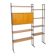Système de mur modulable Omnia, Hilker, teck et acier noir avec étagères.